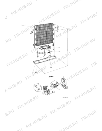 Взрыв-схема холодильника Zanussi ZT154R - Схема узла Cooling system 017